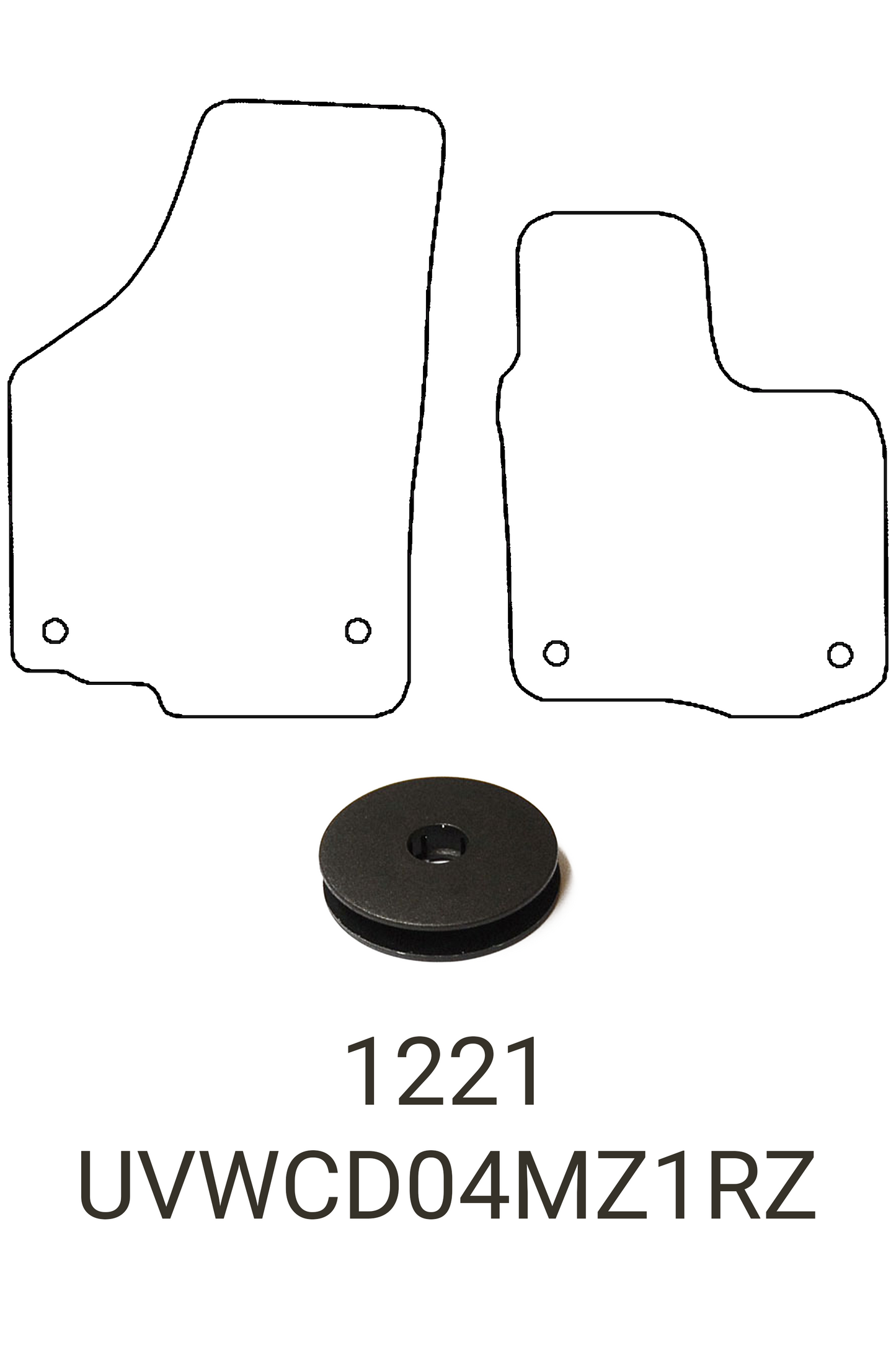 VW Volkswagen Caddy 2004-2021 Tailored Front Pair Rubber Mats