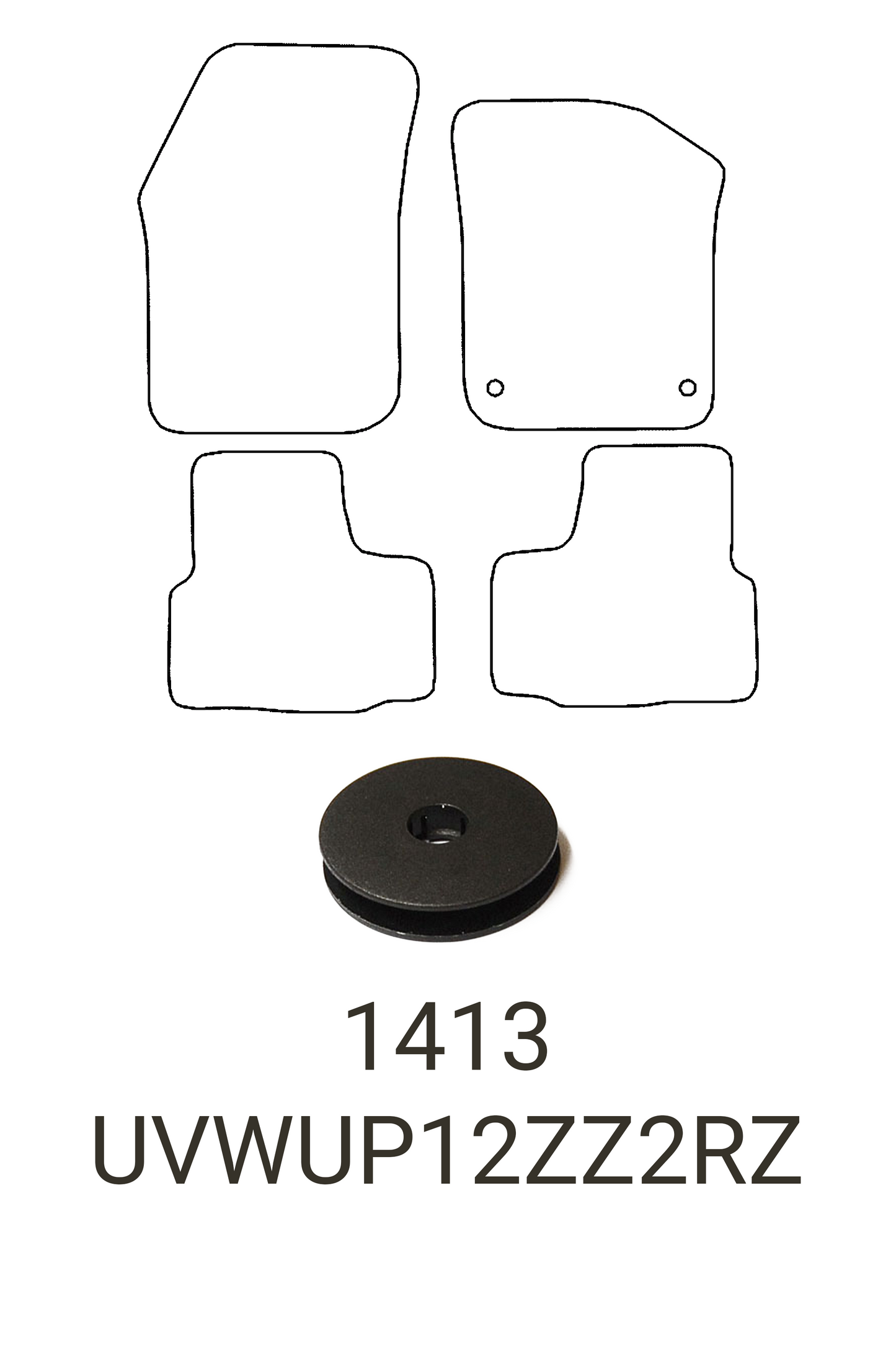 VW Volkswagen Up! 2012+ Tailored Rubber Mats