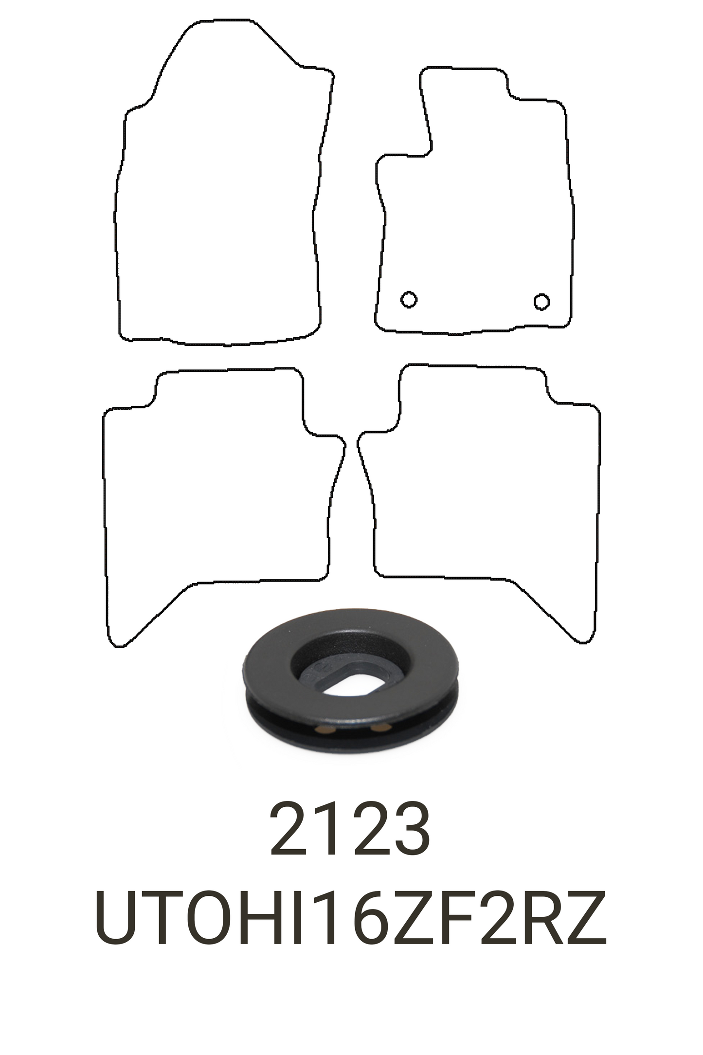 Toyota Hilux 2016+ Tailored Front & Rear Rubber Mats