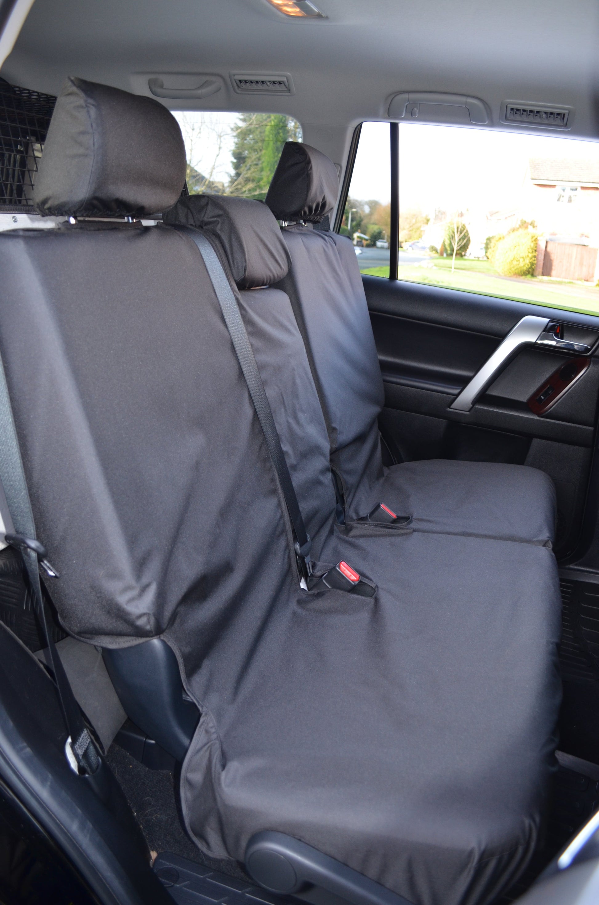 Toyota Land Cruiser 2009+ Tailored and Waterproof Seat Covers Black / Rear Seat Covers 4 Vans Ltd