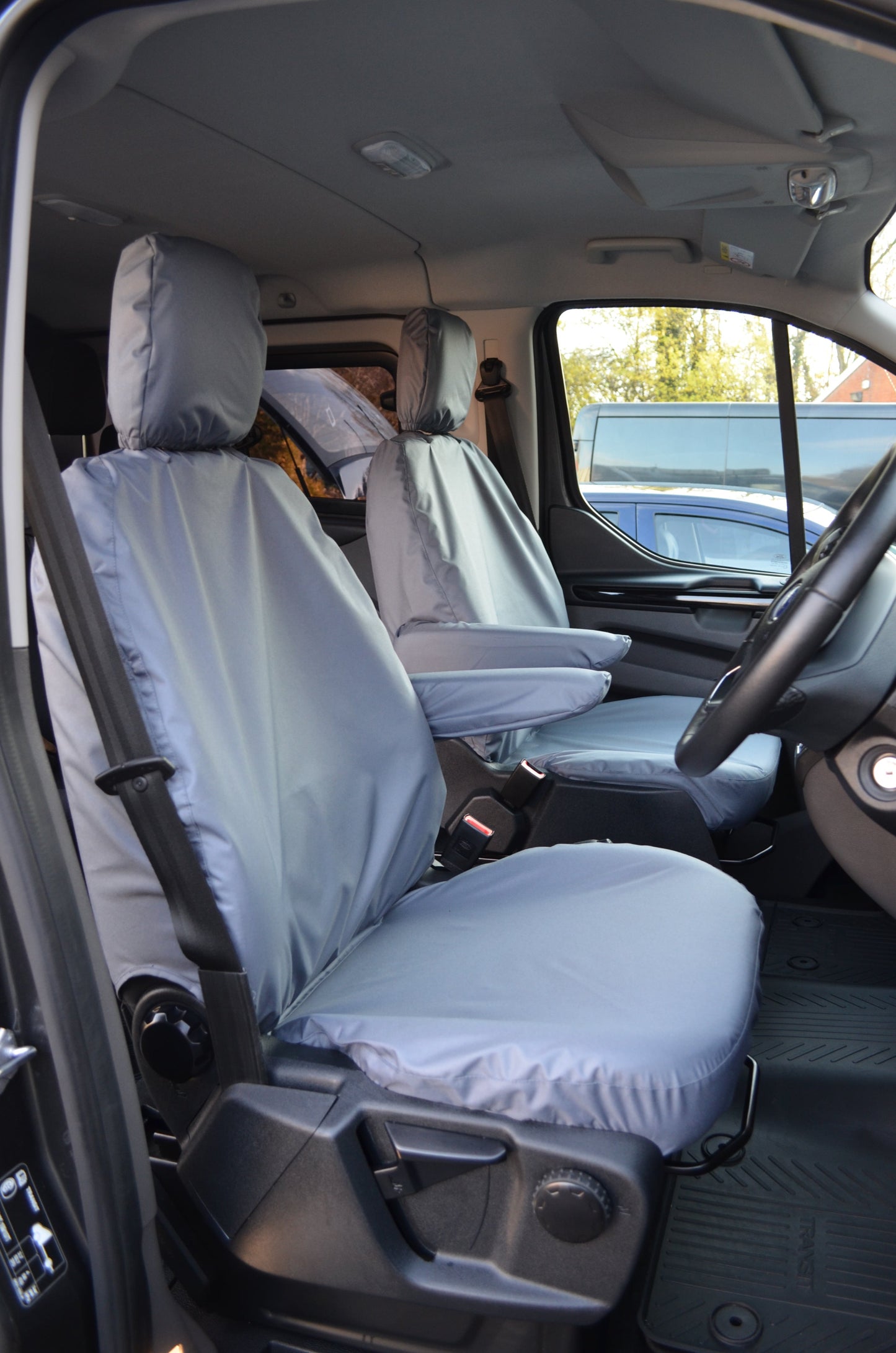 Ford Transit Van 2014 Onwards Tailored Front Seat Covers Grey / Driver's Seat and Single Passenger Seat Covers 4 Vans Ltd