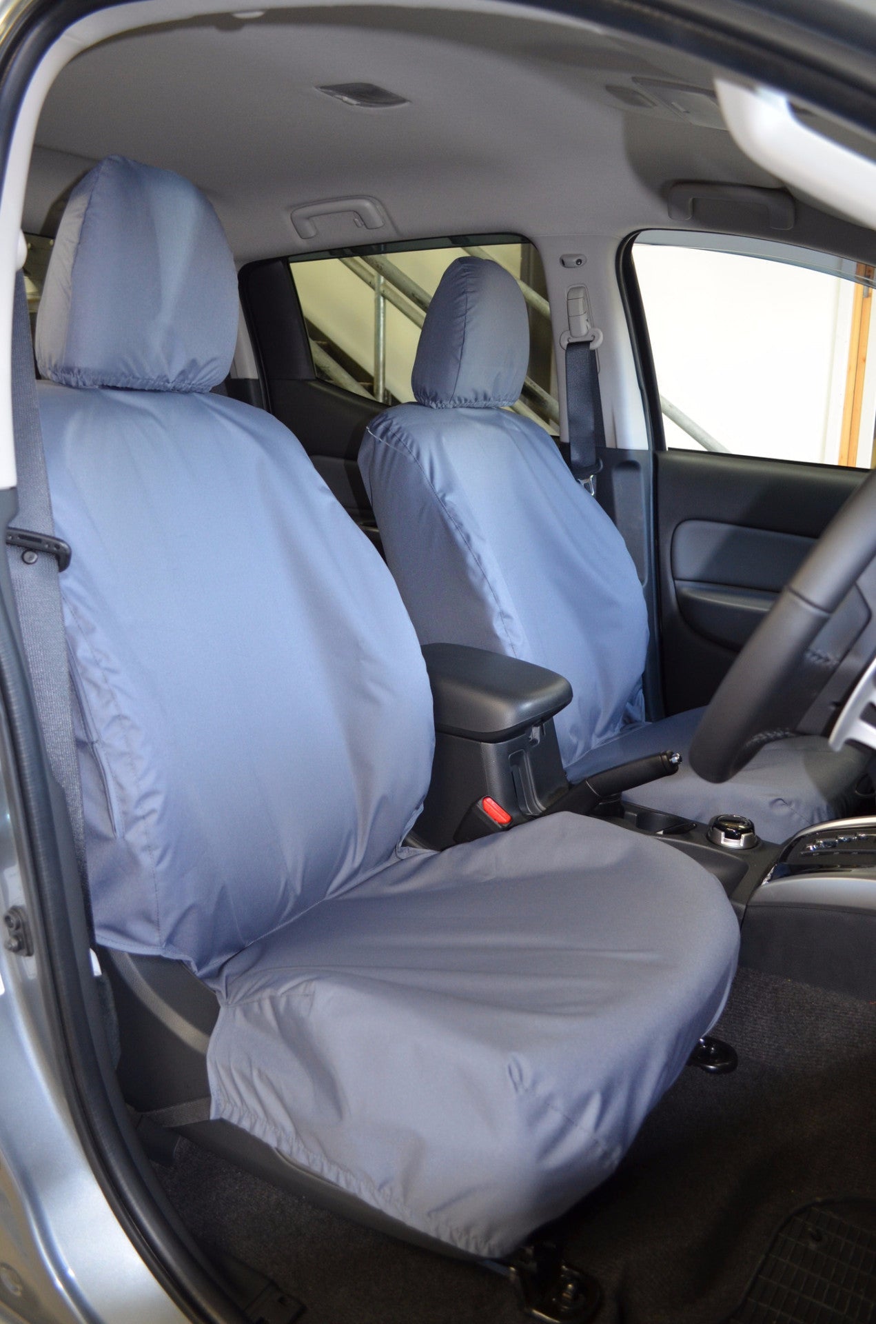 Mitsubishi L200 Mk 7 Double Cab (2015 Onwards) Tailored Seat Covers Front Seats / Grey Seat Covers 4 Vans Ltd