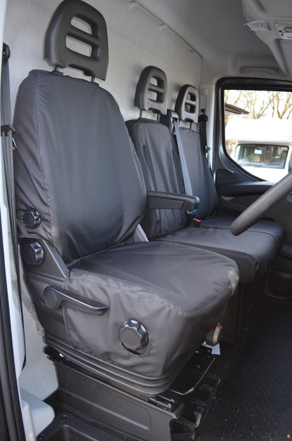 Iveco Daily Van 2014 Onwards Tailored Front Seat Covers Black Seat Covers 4 Vans Ltd