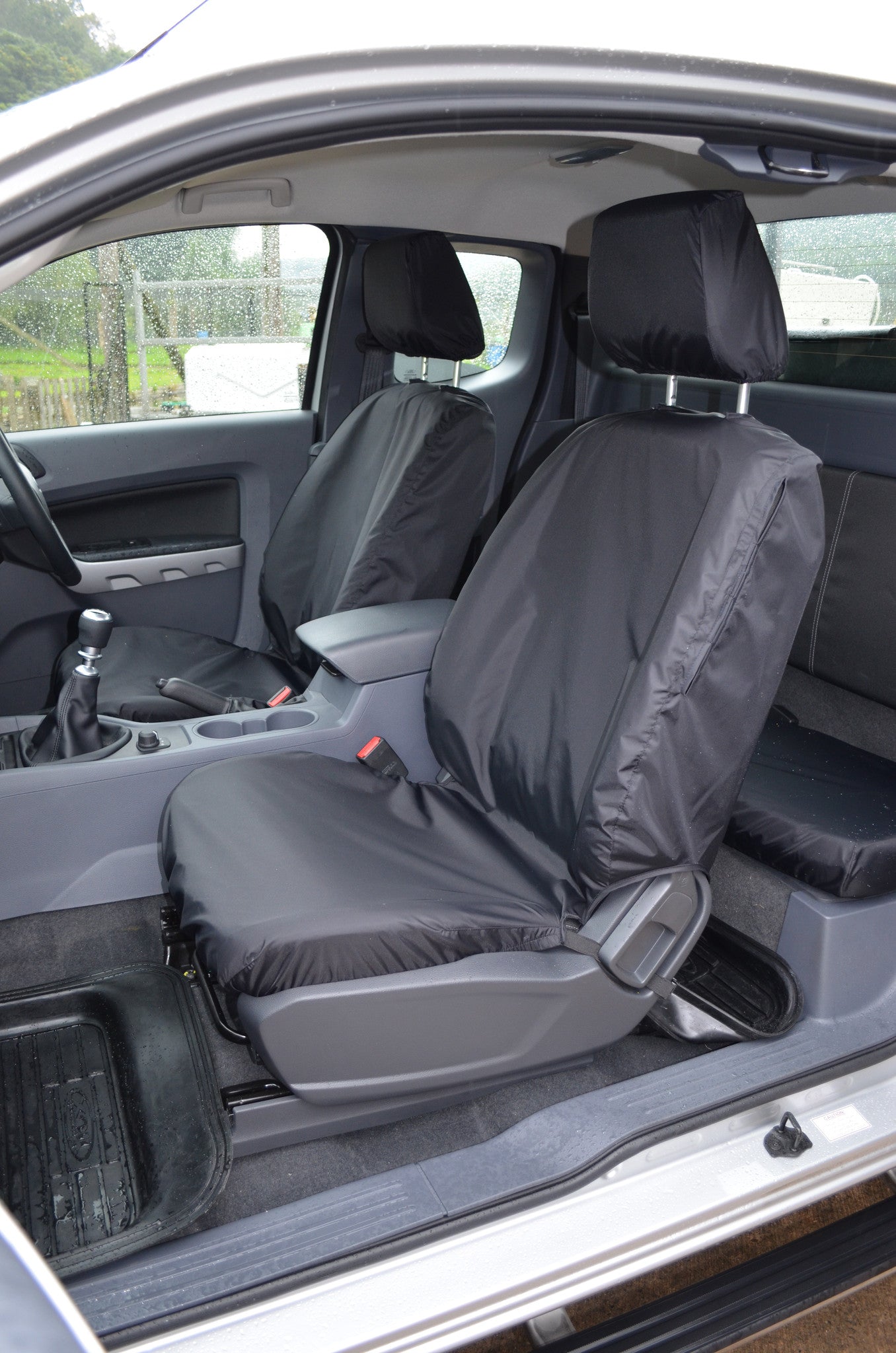 Ford Ranger 2012 Onwards Seat Covers Front Pair Seat Covers / Black Seat Covers 4 Vans Ltd