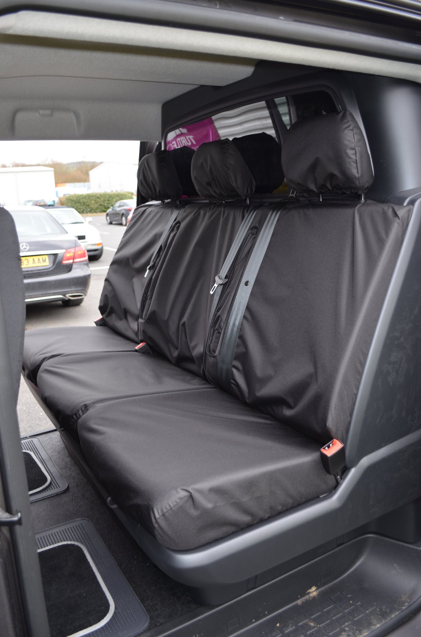 Toyota Proace 2016+ Crew Cab Rear Tailored Seat Cover Black Seat Covers 4 Vans Ltd