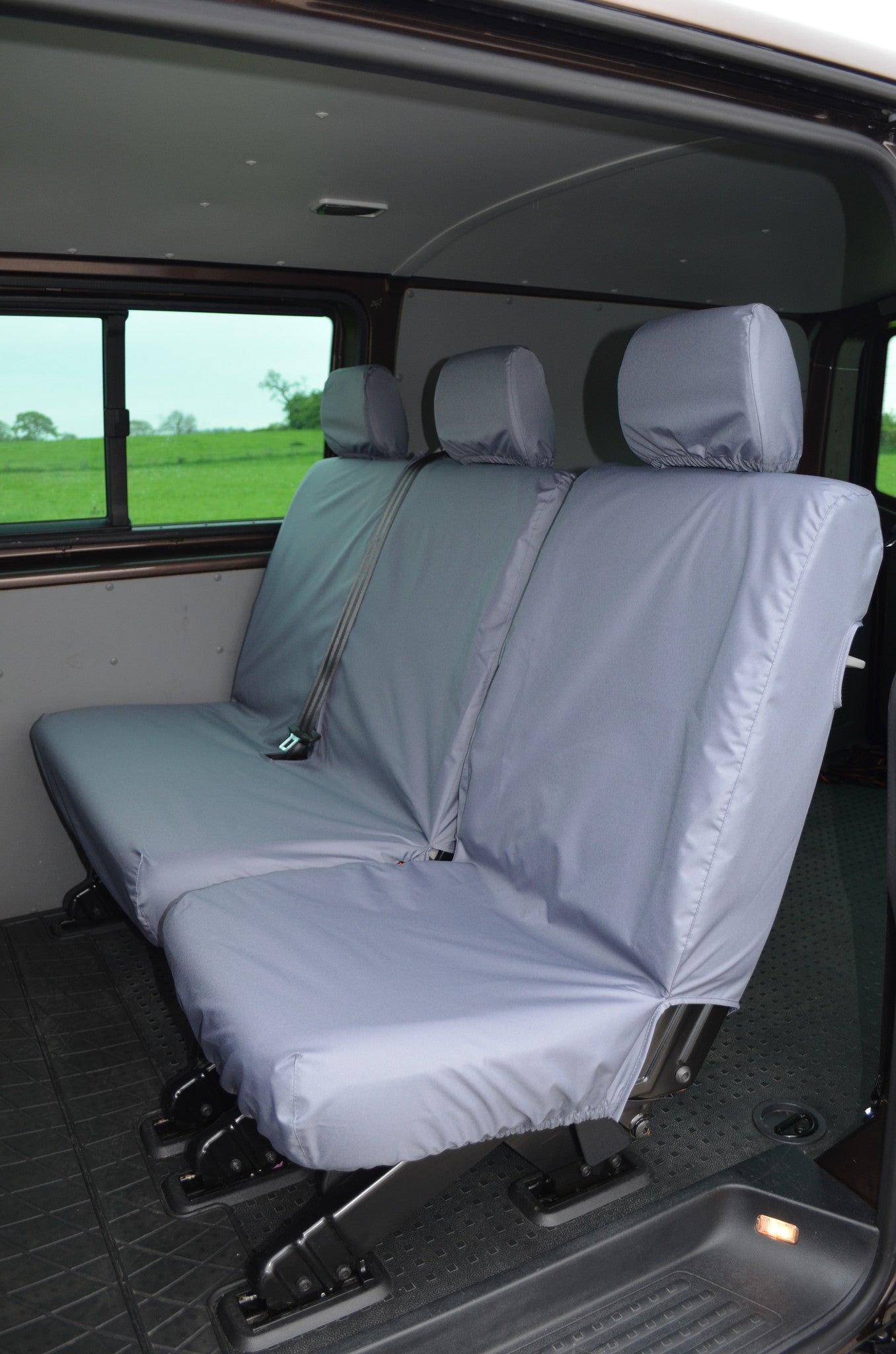 VW Volkswagen Transporter T5 Kombi 2003-2009 Rear Seat Covers Single &amp; Double Seats / Grey Seat Covers 4 Vans Ltd