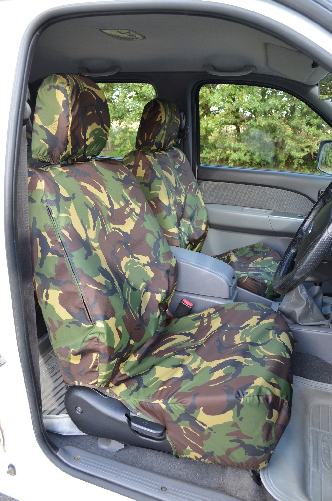 Ford Ranger 2006 to 2012 Seat Covers Front Pair Seat Covers / Green Camouflage Seat Covers 4 Vans Ltd