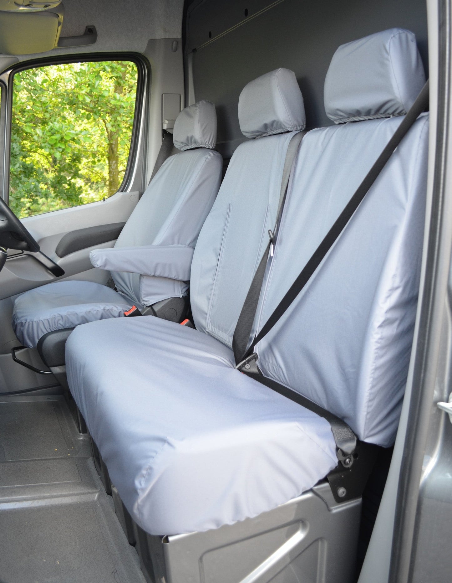 VW Crafter 2010 - 2017 Van Tailored &amp; Waterproof Seat Covers Grey / Fronts Seat Covers 4 Vans Ltd