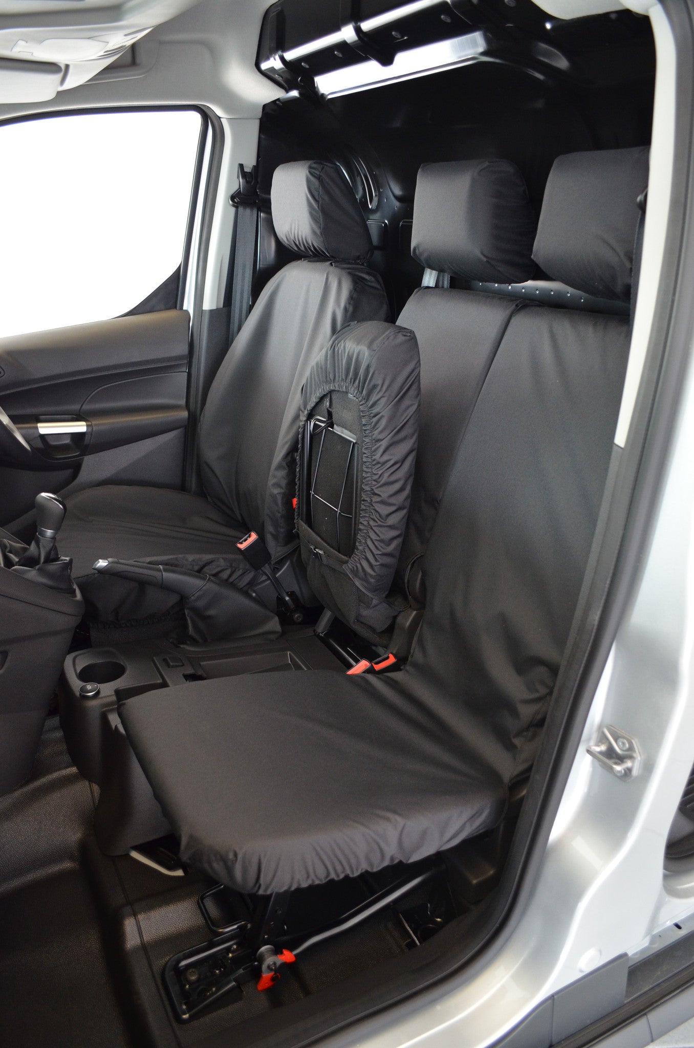 Ford Transit Connect Van 2014 - 2018 3-Seater Front Seat Covers Black Seat Covers 4 Vans Ltd