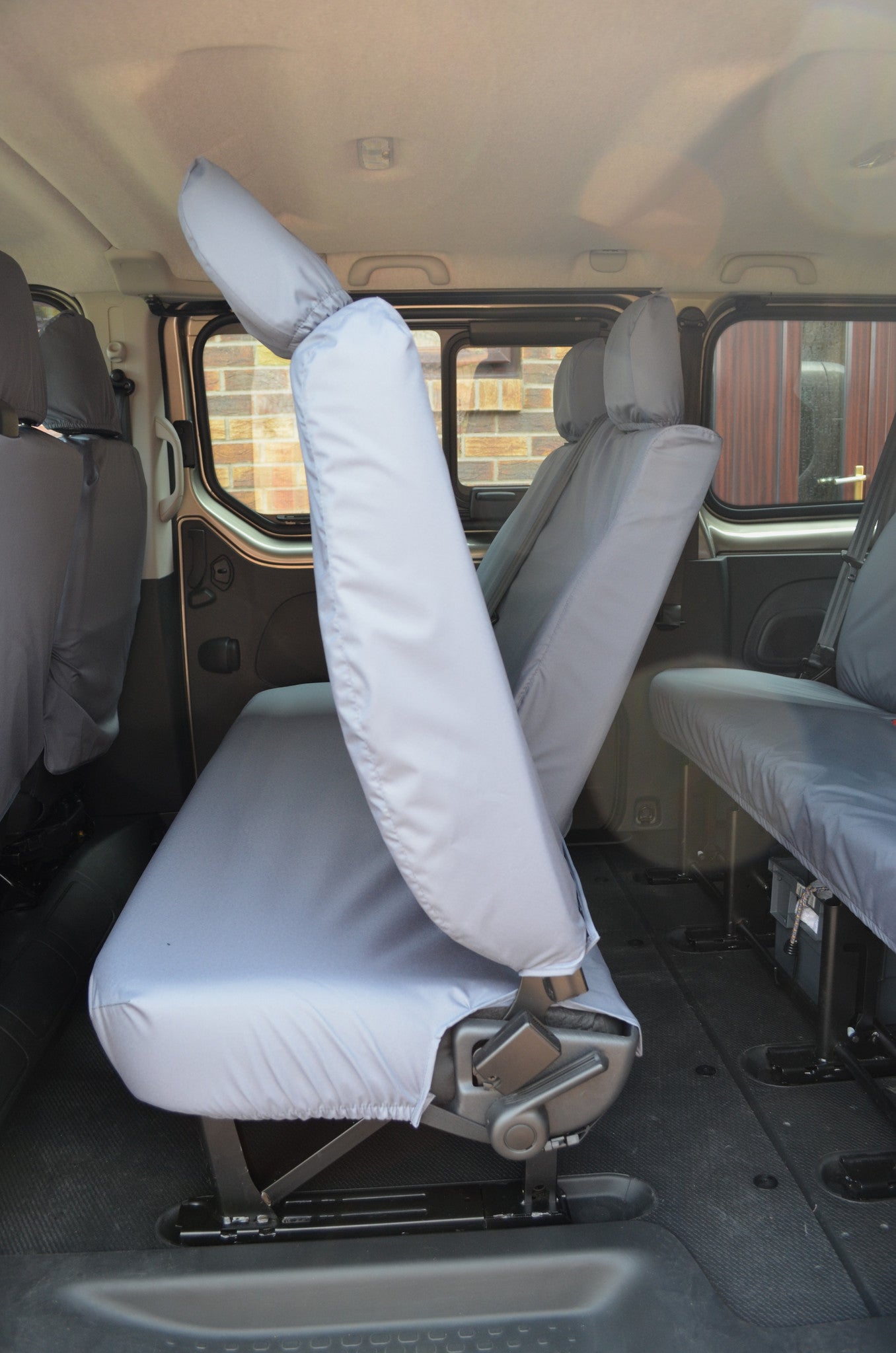 Nissan Primastar Minibus 2006 - 2014 Seat Covers Grey / 2nd Row Rear Seat Covers 4 Vans Ltd