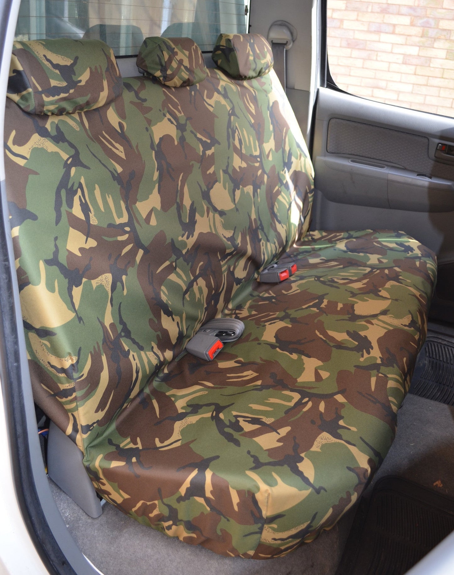 Toyota Hilux Invincible 2005 - 2016 Seat Covers Rear Seat Cover / Green Camouflage Seat Covers 4 Vans Ltd