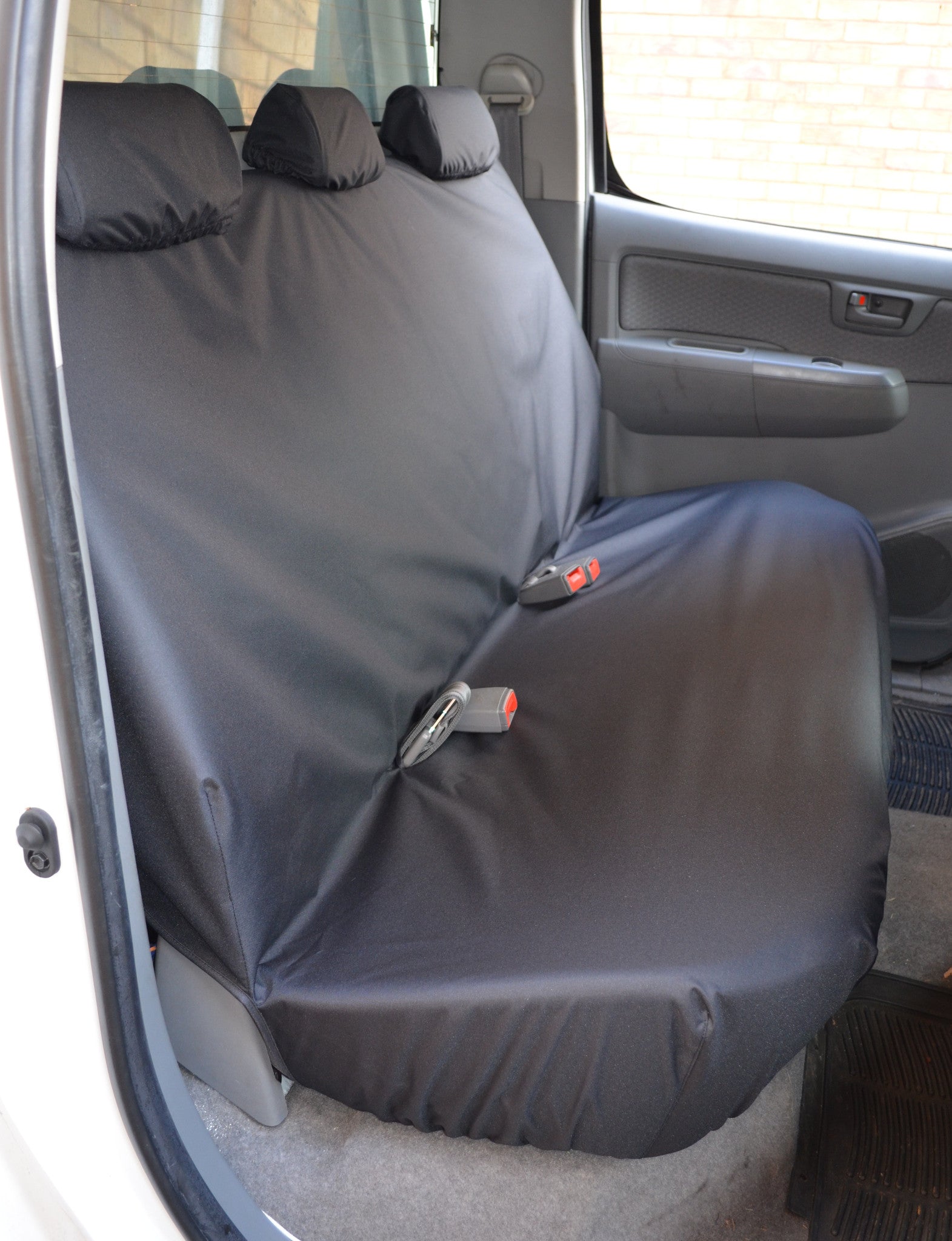 Toyota Hilux Invincible 2005 - 2016 Seat Covers Rear Seat Cover / Black Seat Covers 4 Vans Ltd