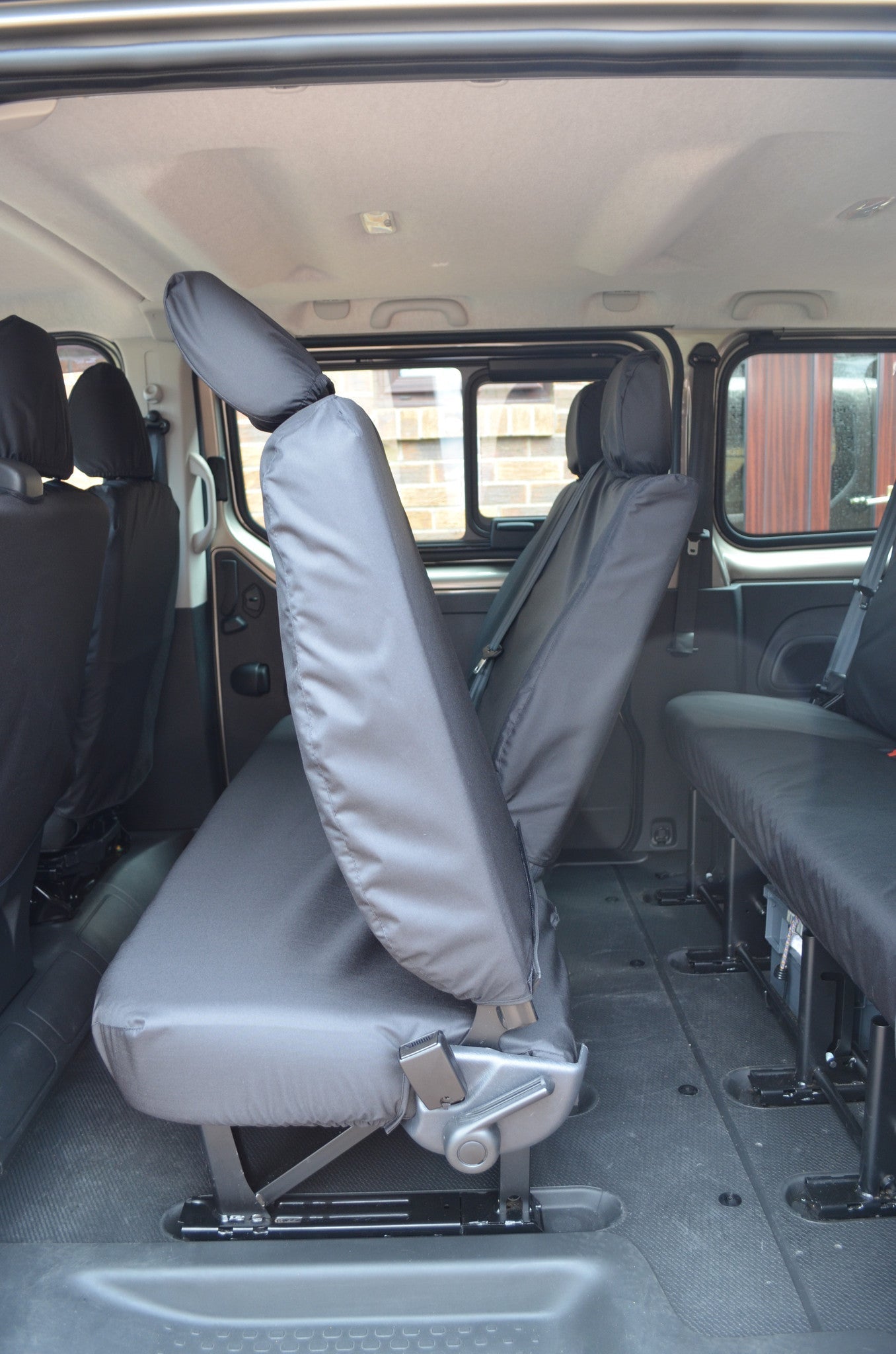 Renault Trafic Passenger 2001 - 2006 Seat Covers Black / 2nd Row Rear Seat Covers 4 Vans Ltd