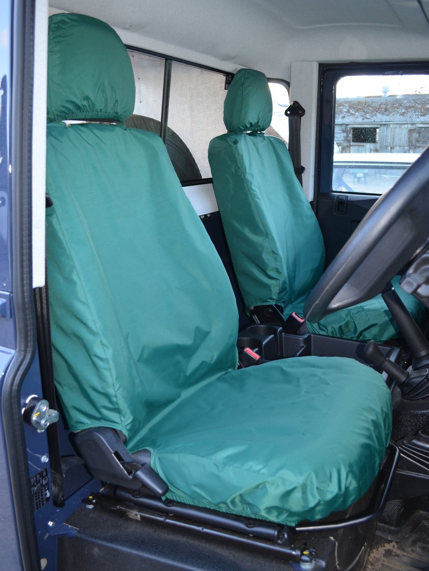 Land Rover Defender 2007 - 2015 Seat Covers Green Seat Covers 4 Vans Ltd