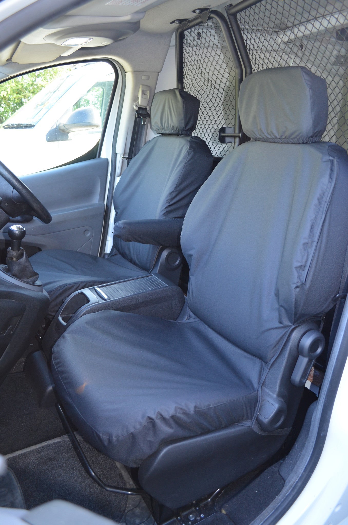 Citroen Berlingo Van 2008 - 2018 Front Pair Seat Covers Black Seat Covers 4 Vans Ltd