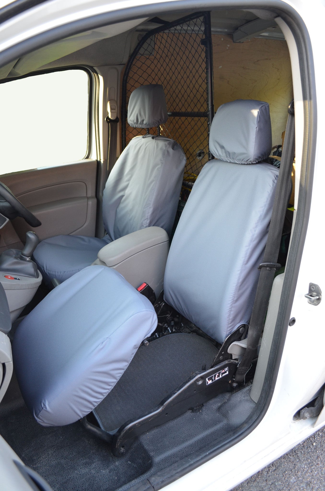 Renault Kangoo Van 2008 Onwards Seat Covers Driver's Seat and Folding Passenger Seat / Grey Seat Covers 4 Vans Ltd