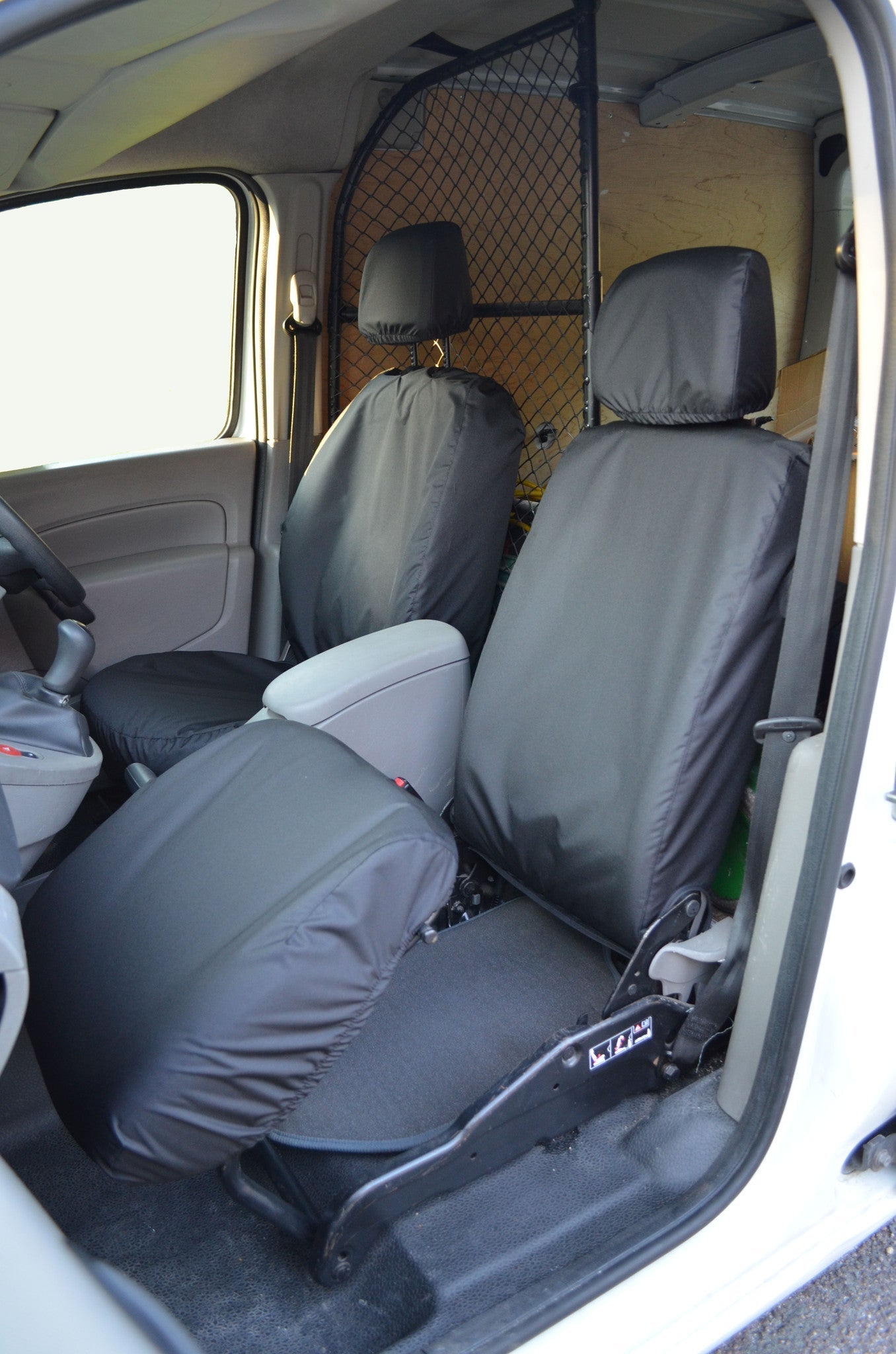 Renault Kangoo Van 2008 Onwards Seat Covers Driver's Seat and Folding Passenger Seat / Black Seat Covers 4 Vans Ltd