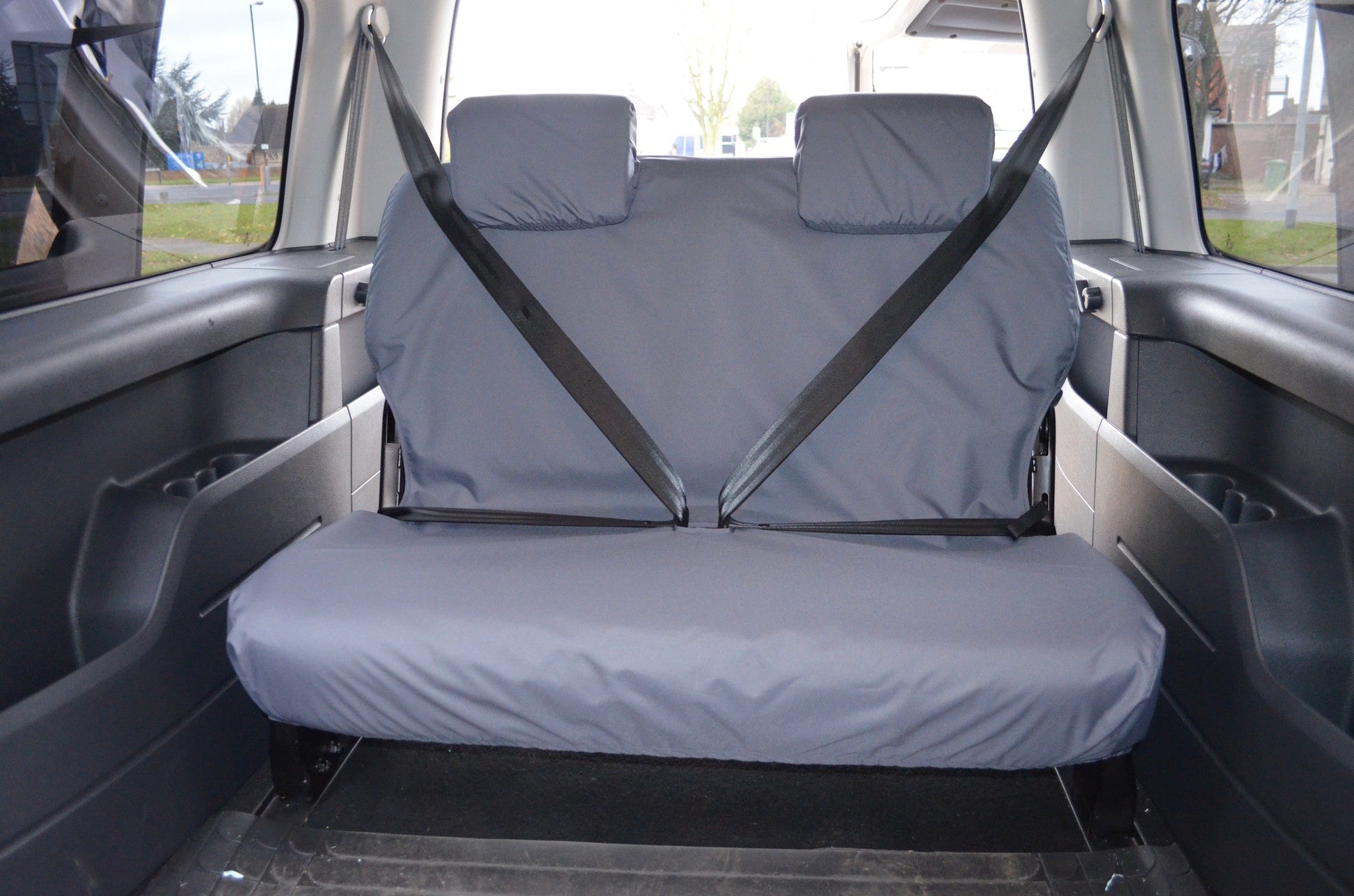 Volkswagen Caddy 2004 Onwards Seat Covers 3rd Row Double Seat / Grey Seat Covers 4 Vans Ltd