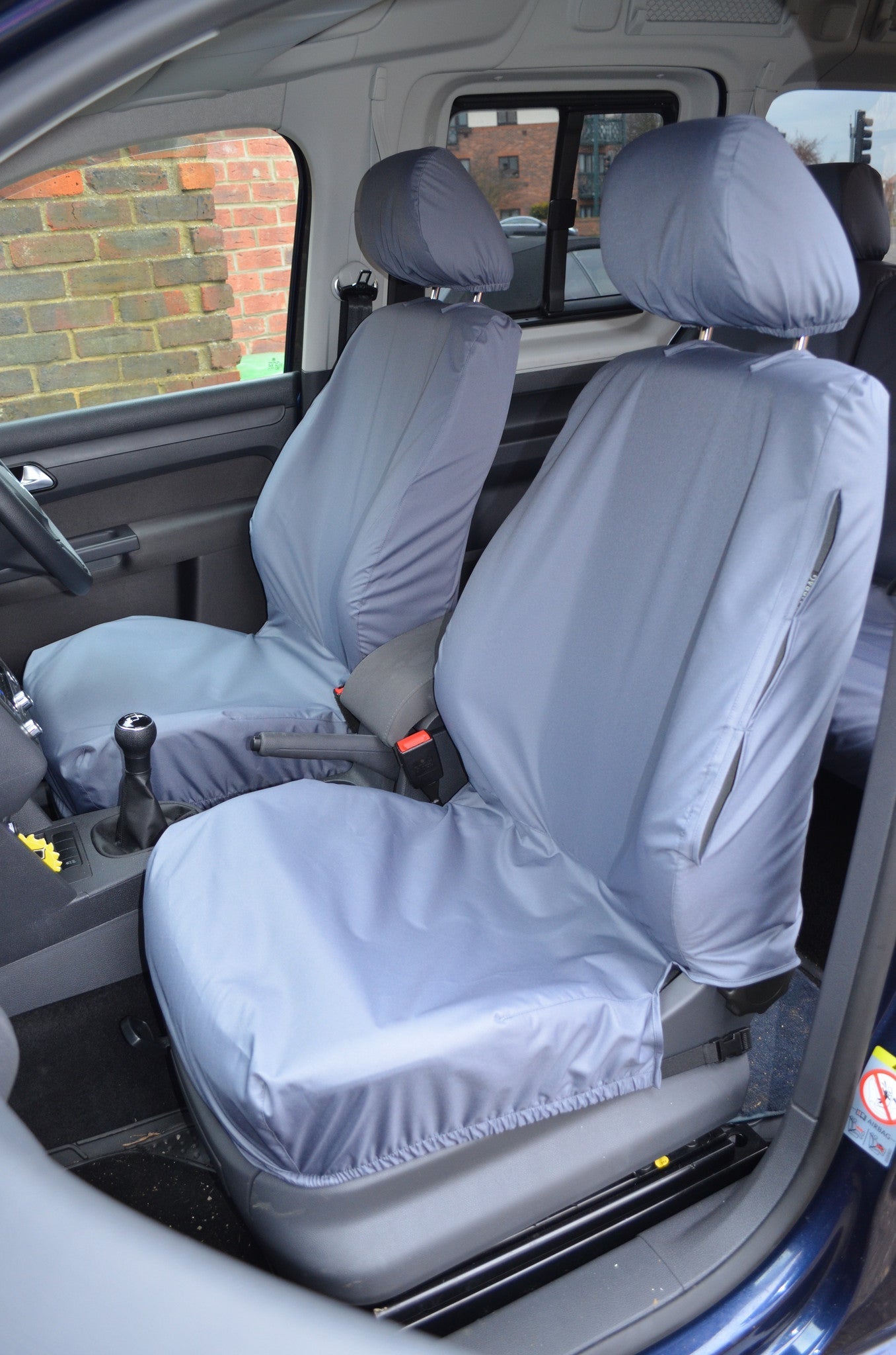 Volkswagen Caddy 2004 Onwards Seat Covers Front Pair / Grey Seat Covers 4 Vans Ltd