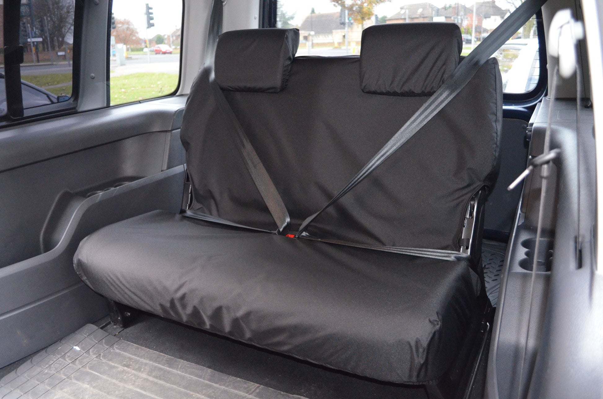 Volkswagen Caddy 2004 Onwards Seat Covers 3rd Row Double Seat / Black Seat Covers 4 Vans Ltd