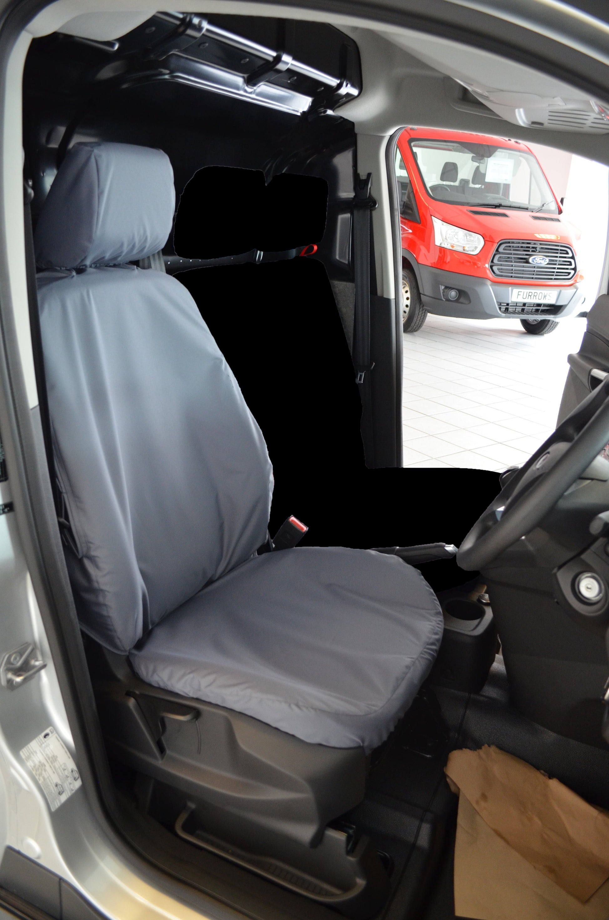 Ford Transit Connect Van 2014 - 2018 Tailored Waterproof Driver Seat Cover Grey Seat Covers 4 Vans Ltd