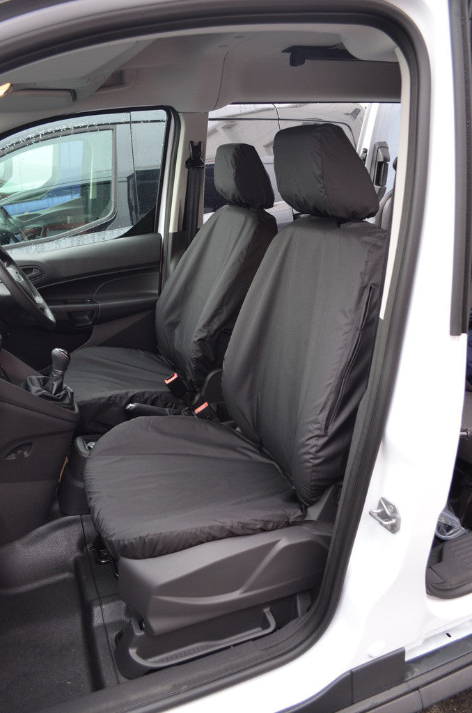 Ford Transit Connect 2014 - 2018 DCIV Tailored Seat Covers Front Pair / Black Seat Covers 4 Vans Ltd