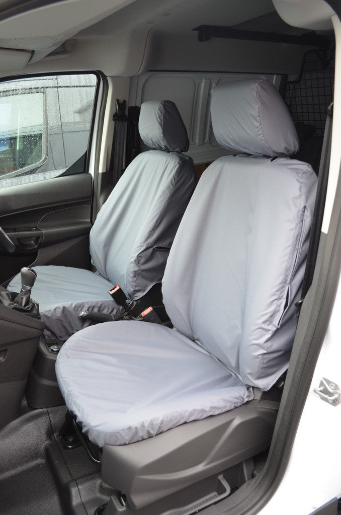 Ford Transit Connect 2018+ Tailored Seat Covers Front Pair (With Armrests) / Grey Seat Covers 4 Vans Ltd