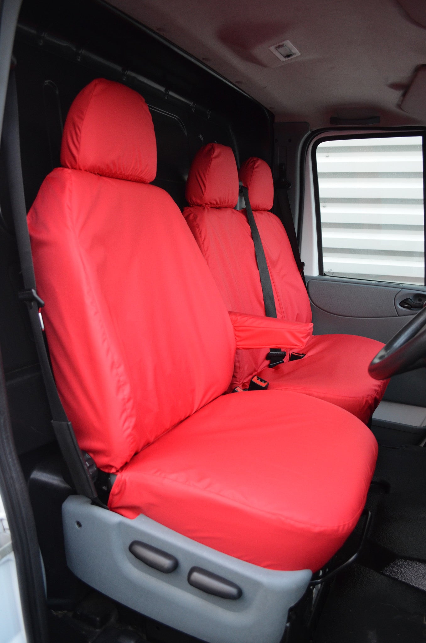 Ford Transit Van 2000 - 2013 Tailored Front Seat Covers Red Seat Covers 4 Vans Ltd