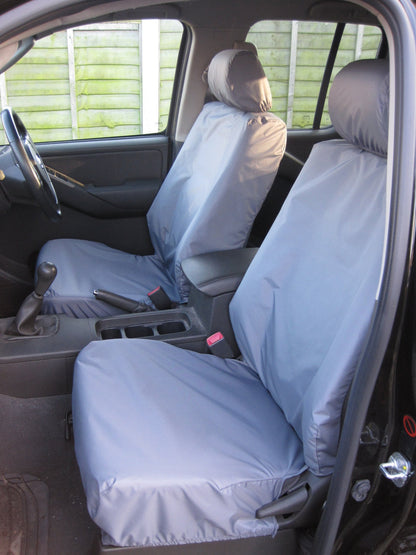 Nissan Navara Double Cab (2005 to 2016) Tailored Seat Covers Front Seats / Grey Seat Covers 4 Vans Ltd