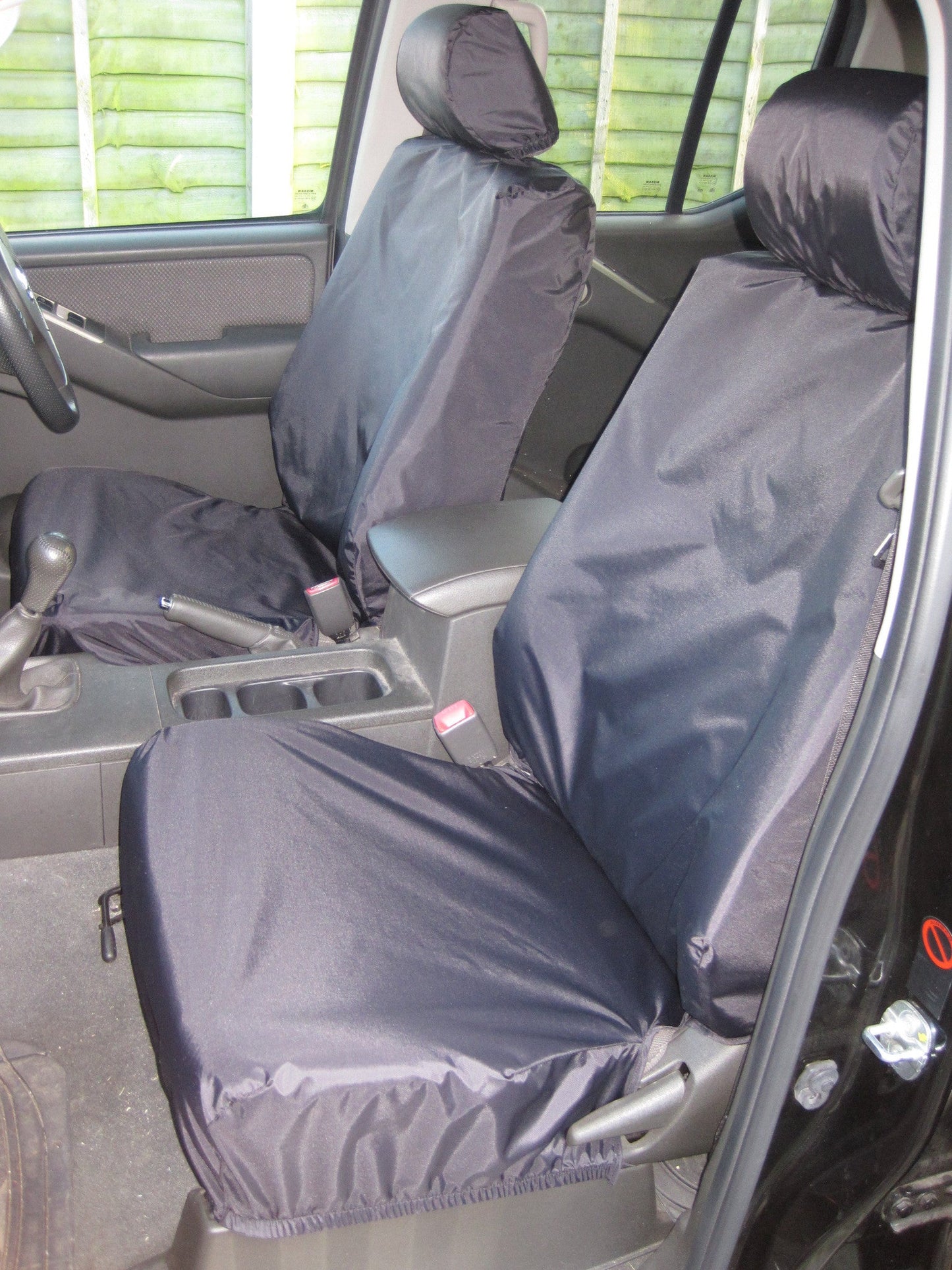 Nissan Navara Double Cab (2005 to 2016) Tailored Seat Covers Front Seats / Black Seat Covers 4 Vans Ltd