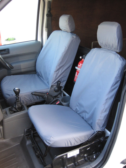 Ford Transit Connect 2002 - 2014 Front Seat Covers Without Driver's Seat Armrest / Grey Seat Covers 4 Vans Ltd