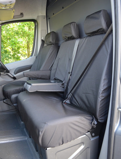 Mercedes Sprinter 2006 - 2009 Tailored and Waterproof Seat Covers Black / Front Seat Covers 4 Vans Ltd