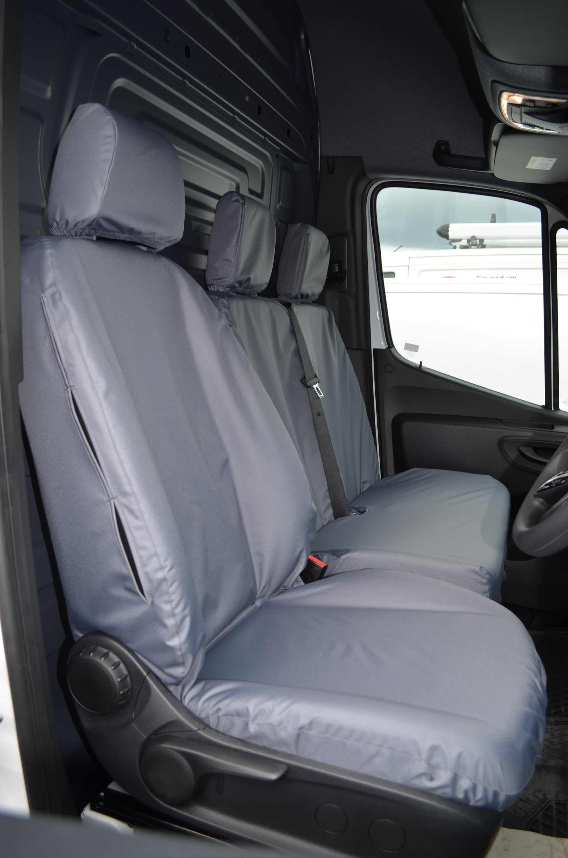 Mercedes Sprinter 2018+ Van Tailored &amp; Waterproof Seat Covers Grey / Front Seat Covers 4 Vans Ltd