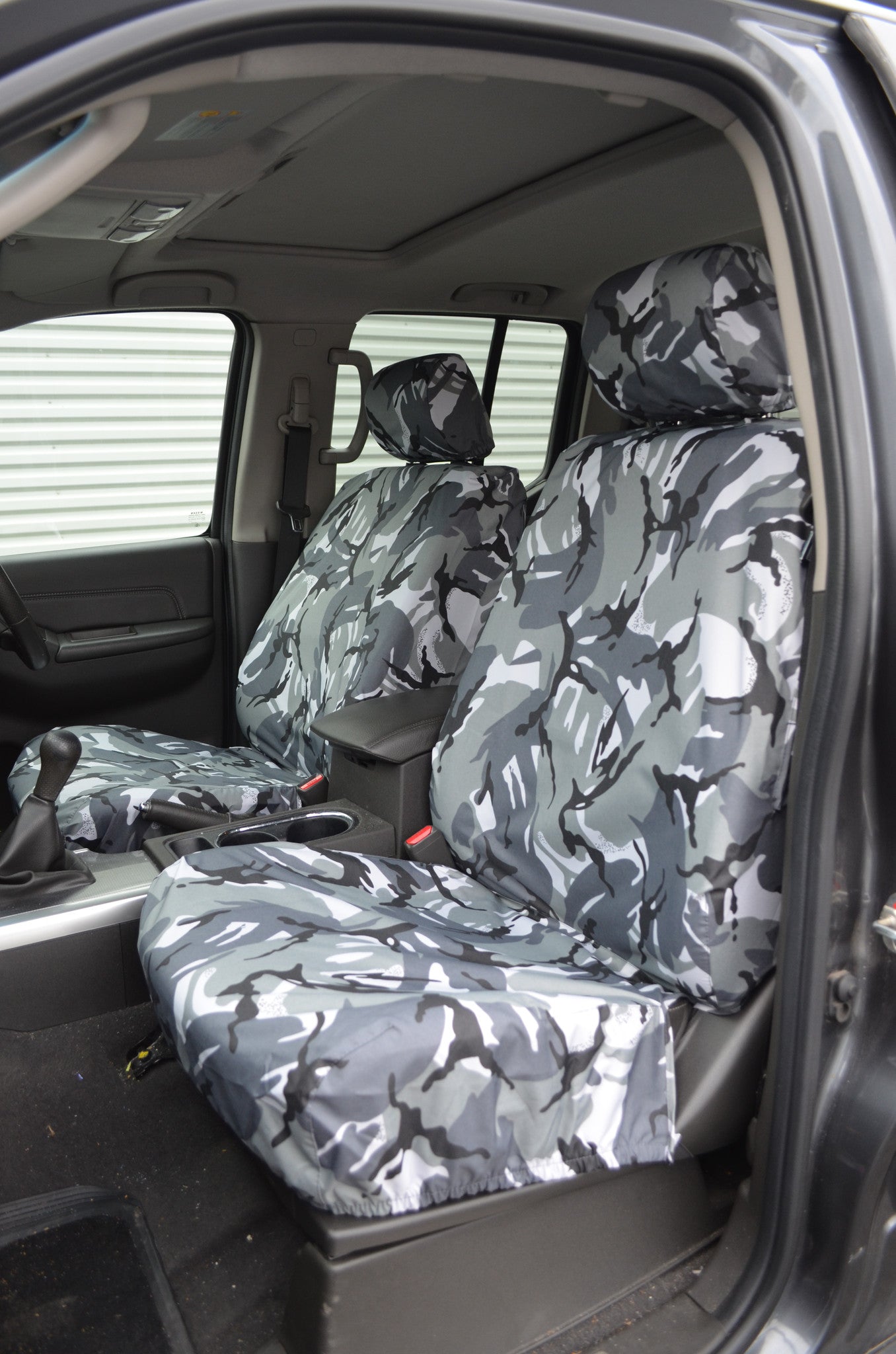 Nissan Navara Double Cab (2005 to 2016) Tailored Seat Covers Front Seats / Urban Camouflage Seat Covers 4 Vans Ltd