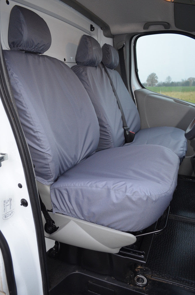 Vauxhall Vivaro 2006 - 2013 Tailored Front Seat Covers Grey / Without Driver's Armrest Seat Covers 4 Vans Ltd