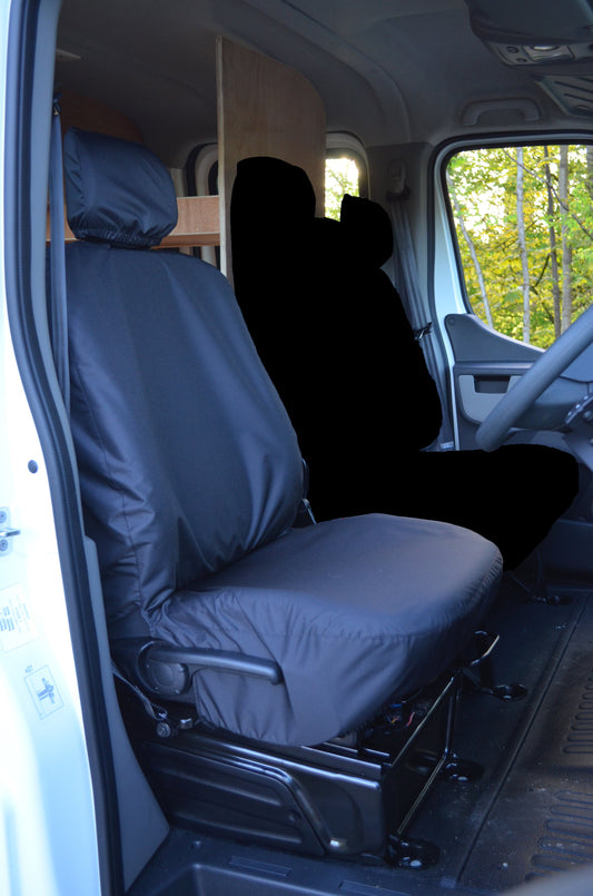 Renault Master Van 2010+ Tailored Waterproof Driver Seat Cover Black Seat Covers 4 Vans Ltd