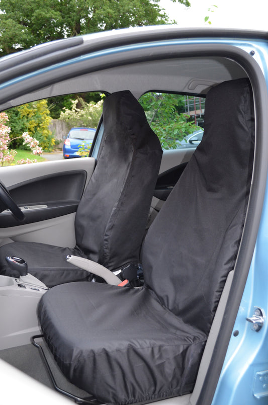 Renault Zoe 2012+ Tailored &amp; Waterproof Seat Covers Black / Front Pair Seat Covers 4 Vans Ltd