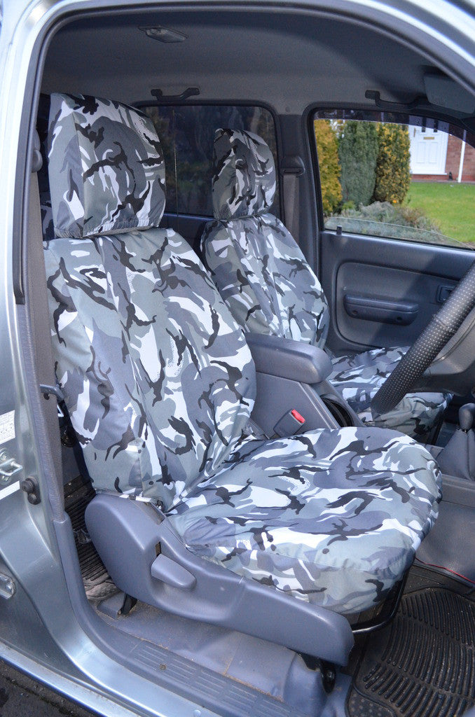 Toyota Hilux 2002 - 2005 Seat Covers Front Seat Covers / Grey Camouflage Seat Covers 4 Vans Ltd