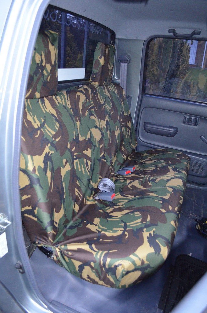 Toyota Hilux 2002 - 2005 Seat Covers Rear Seat Covers / Green Camouflage Seat Covers 4 Vans Ltd