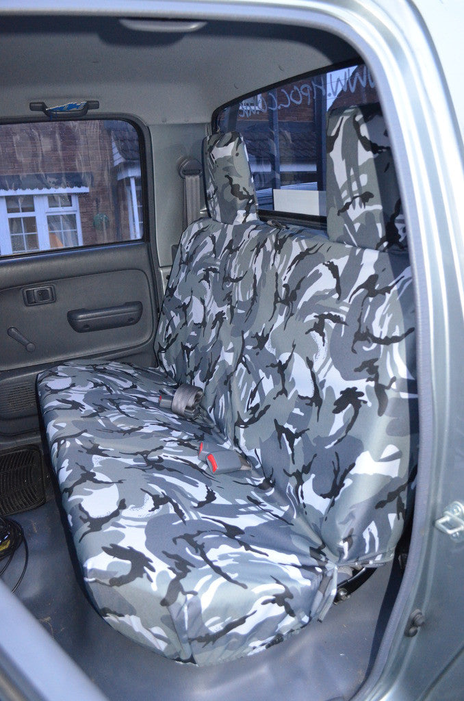 Toyota Hilux 2002 - 2005 Seat Covers Rear Seat Covers / Grey Camouflage Seat Covers 4 Vans Ltd