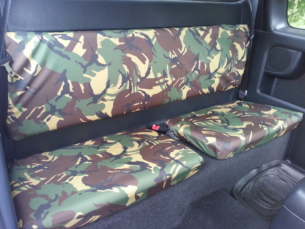 Toyota Hilux 2005 - 2016 Seat Covers Front &amp; Extra Cab Rear / Green Camouflage Seat Covers 4 Vans Ltd