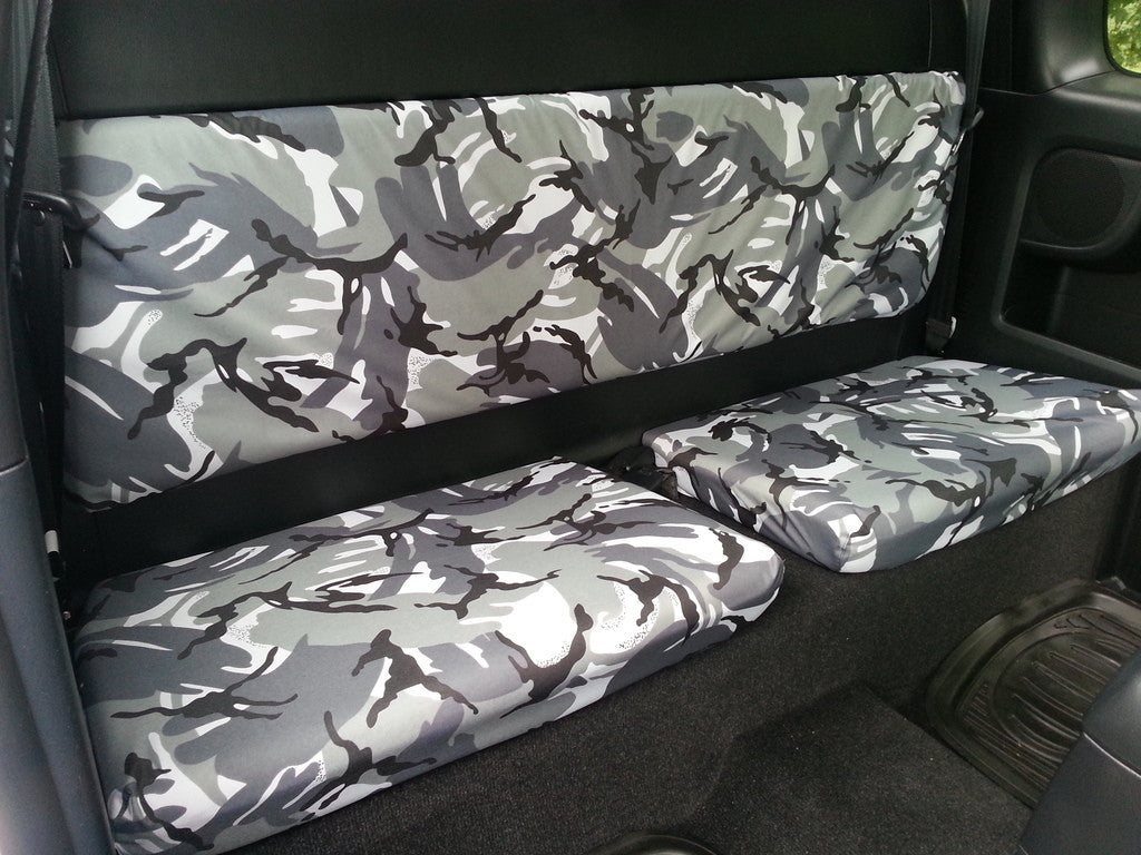 Toyota Hilux 2005 - 2016 Seat Covers Front &amp; Extra Cab Rear / Urban Camouflage Seat Covers 4 Vans Ltd