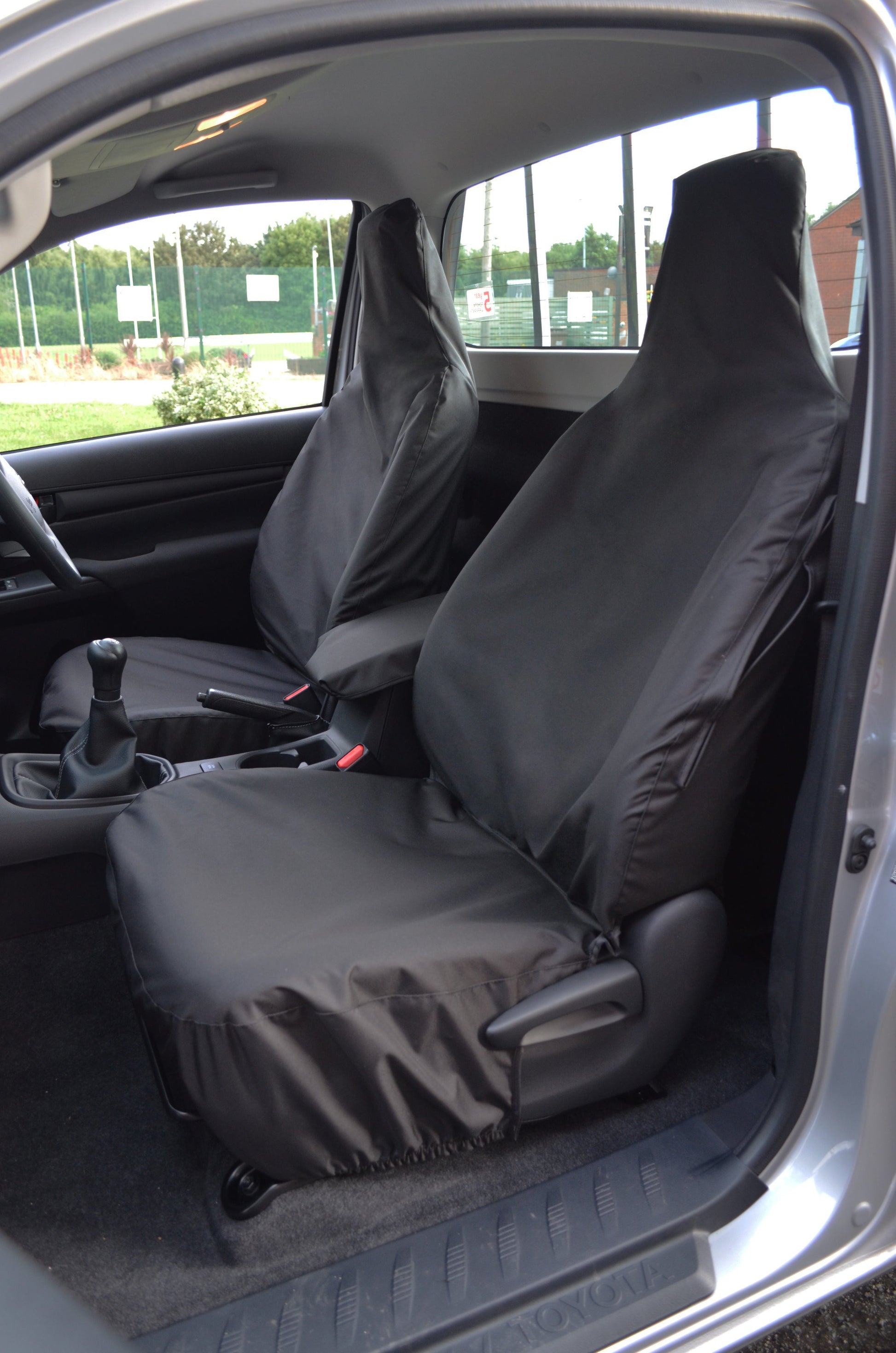 Toyota Hilux Single Cab 2016+ Tailored Seat Covers Black / Front Pair Seat Covers 4 Vans Ltd