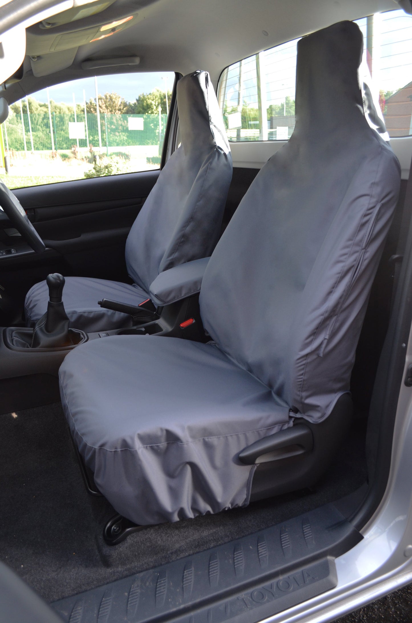 Toyota Hilux Single Cab 2016+ Tailored Seat Covers Grey / Front Pair Seat Covers 4 Vans Ltd