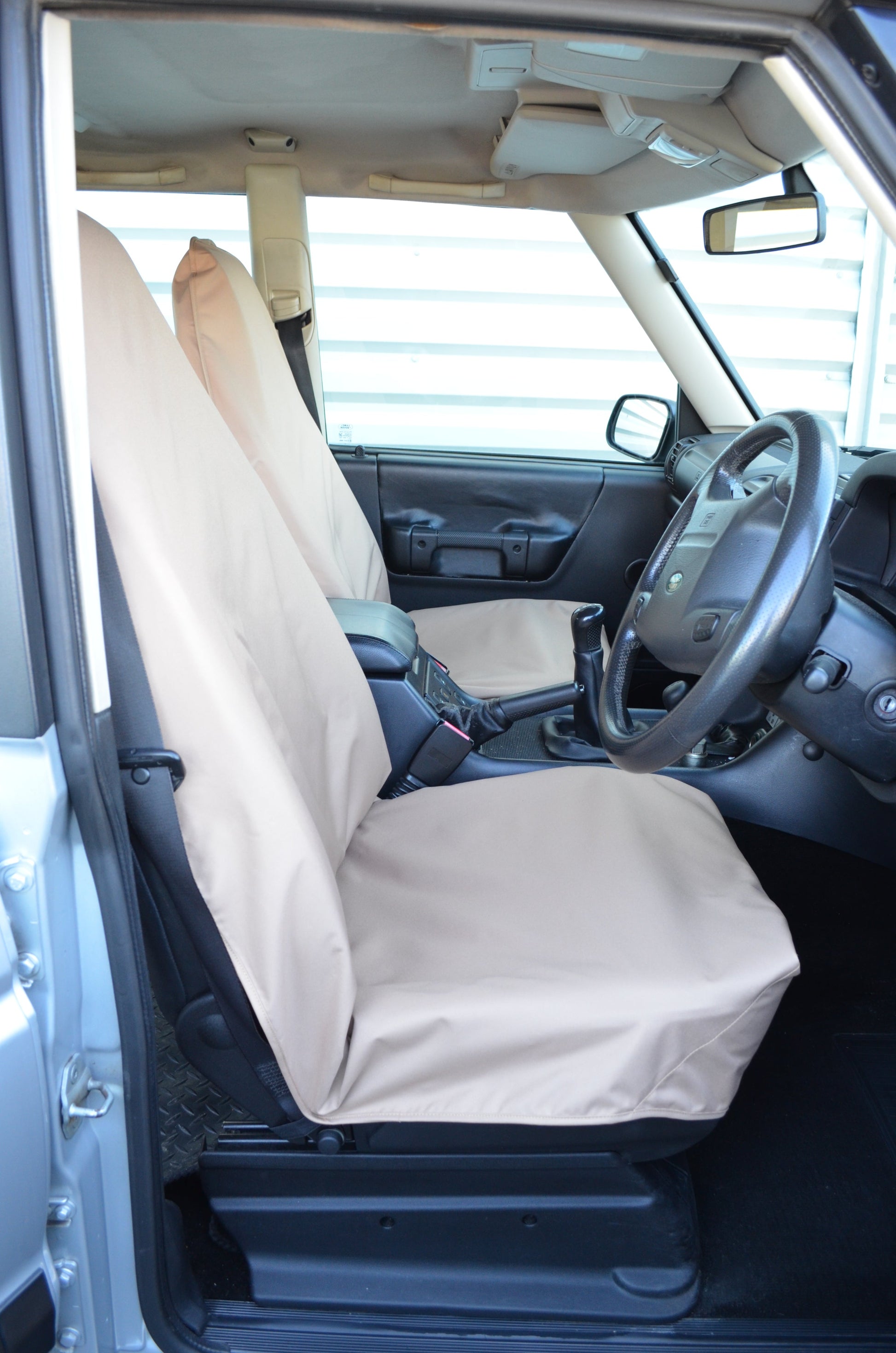 Universal Car &amp; Van Seat Cover Beige / Front Pair Seat Covers 4 Vans Ltd