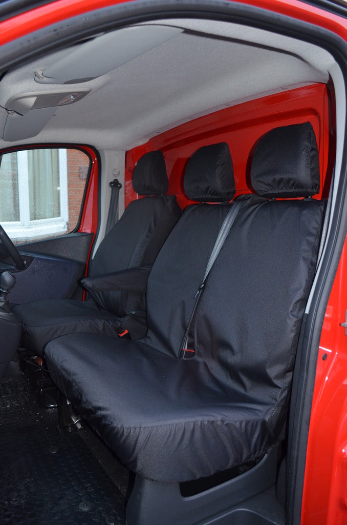 Nissan NV300 2016+ Waterproof and Tailored Front Seat Covers Black / Fixed Double Seat [No Underseat Storage] Seat Covers 4 Vans Ltd