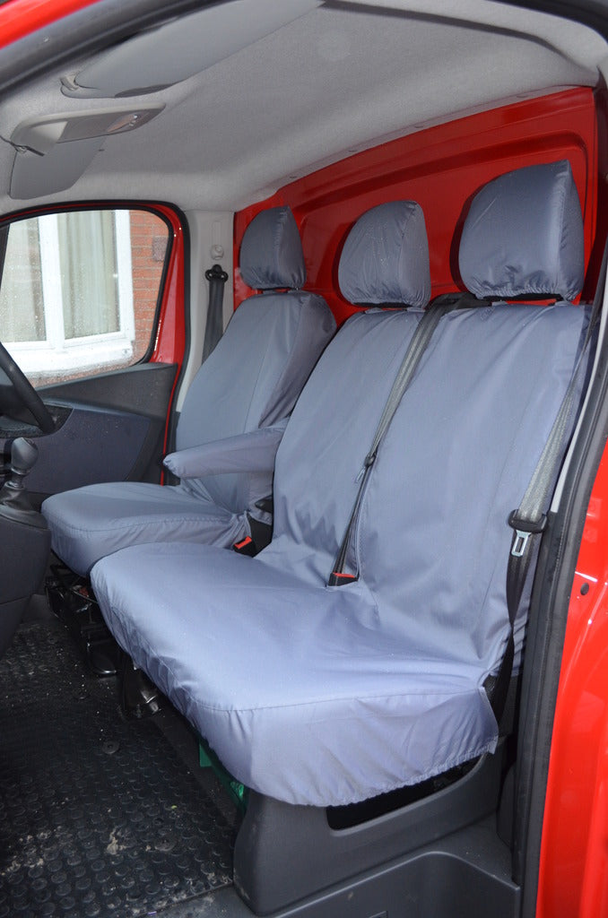 Nissan NV300 2016+ Waterproof and Tailored Front Seat Covers Grey / Fixed Double Seat [No Underseat Storage] Seat Covers 4 Vans Ltd