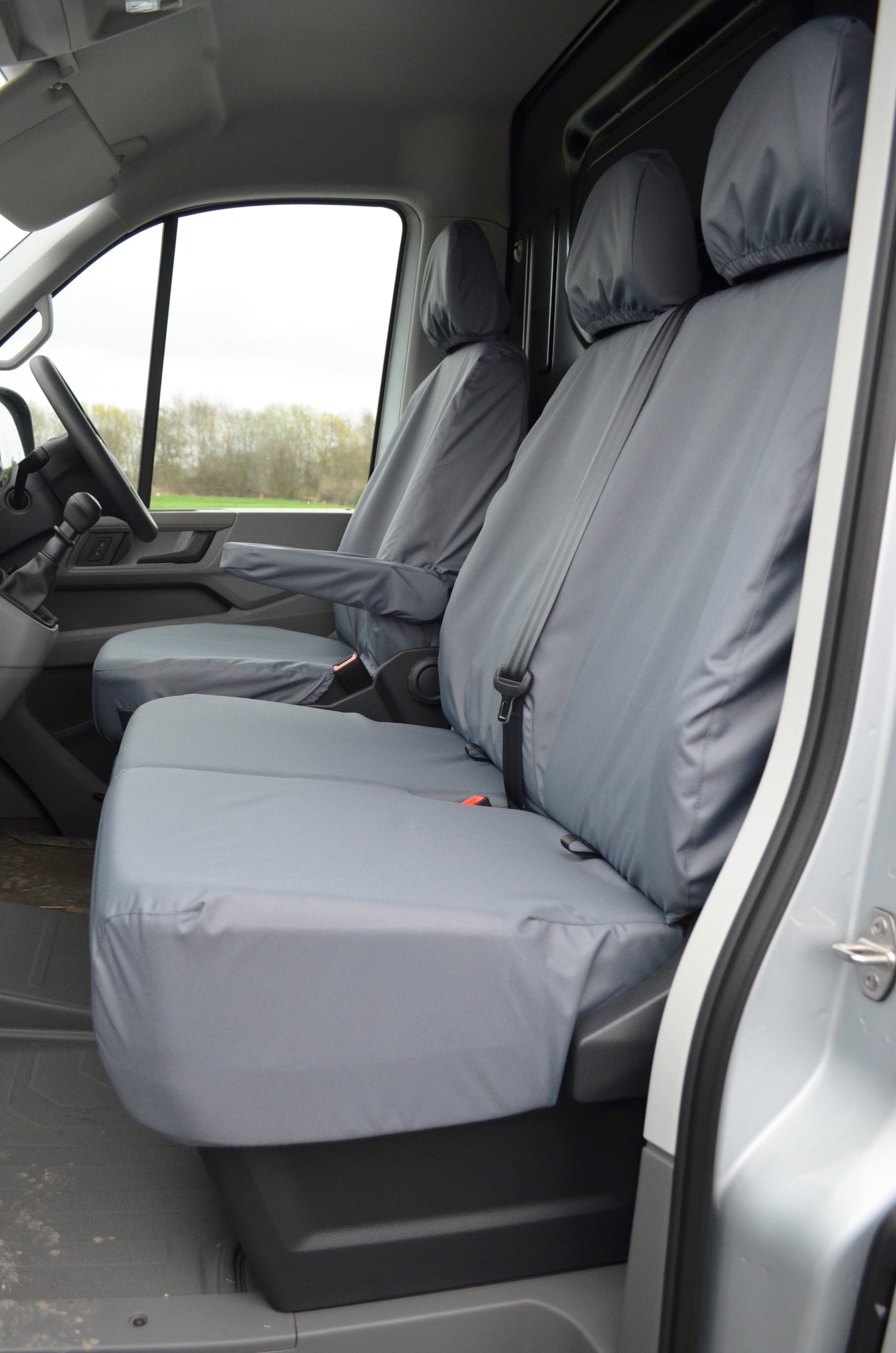 VW Crafter 2017+ Van Tailored &amp; Waterproof Seat Covers Grey / Fronts Seat Covers 4 Vans Ltd