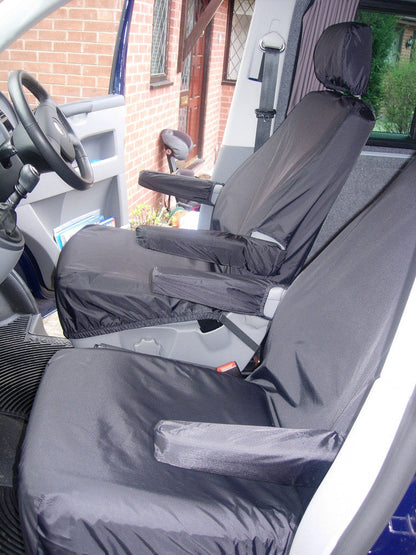 VW Volkswagen Transporter T5 Shuttle 2003 - 2009 Seat Covers Black / 8 Seater Seat Covers 4 Vans Ltd