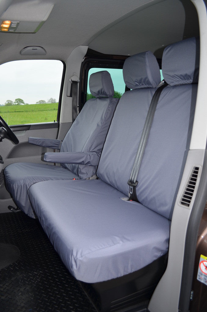 VW Volkswagen Transporter T5 Shuttle 2003 - 2009 Seat Covers Grey / 9 Seater Seat Covers 4 Vans Ltd